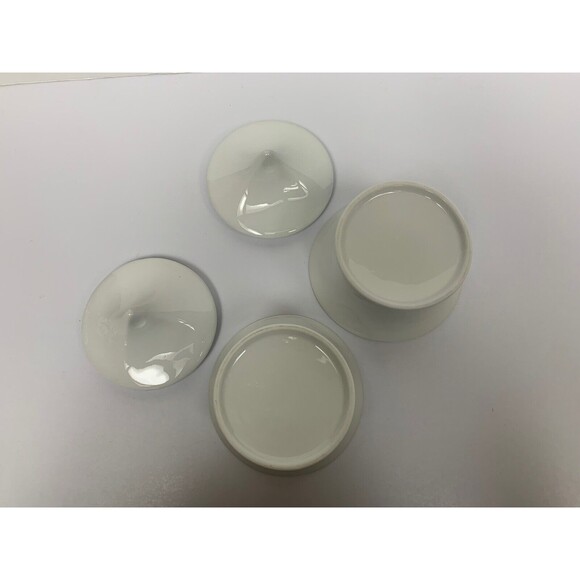 Vintage White Porcelain Lidded Sugar Containers Kaiser Style Set Of 2 - Picture 3 of 5